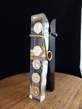 TOO COOL 1973 PENNIES LUCITE LARGE CLOTHESPIN SCULPTURE picture