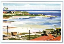 1940 Fort Taylor Beach Painting Avery Johnson Key West Florida Unposted Postcard picture