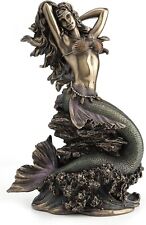 Large Beautiful Mermaid Sitting on Rock Statue Sculpture Figurine picture