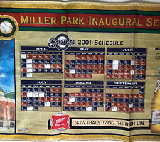 RARE 2001 Milwaukee Brewers Miller Park Inaugural Season 3'x6' Banner Sign Beer picture