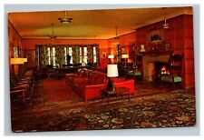 Vintage 1960's Postcard Lounge Manresa Jesuit Retreat House Bloomfield Hills MI picture
