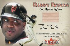 2002 BARRY BONDS Fleer BB-600 Home Runs Game-Used Bat & Autograph #118/600 Nr-Mt picture