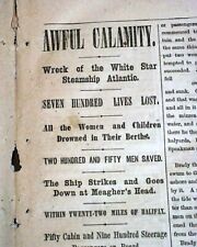 WRECK OF THE RMS ATLANTIC White Star Line Ocean Liner Steamer 1873 NYC Newspaper picture