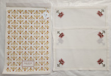 NWT  Malaika Ottoman Carnations Print Linen 2-Placemats 12.5