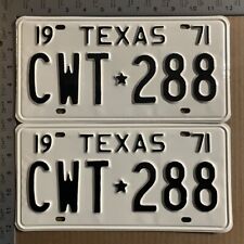 1971 Texas license plate pair CWT 2 88 YOM DMV for your OLDSMOBILE 13029 picture