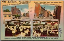 1948 Boston, Massachusetts Postcard ADA BULLOCK'S RESTAURANT Multi-View Linen picture