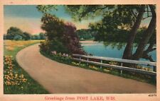 Vintage Postcard 1940's Greetings From Post Lake Wisconsin Roads Highways picture