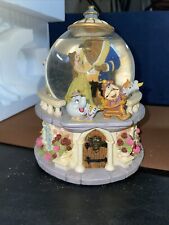 1991 RARE Disney Beauty & The Beast Rose Garden Snow Globe Music Box Works,READ picture