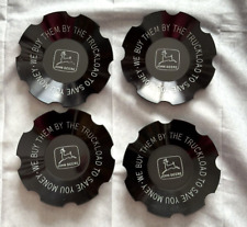 4 VTG John Deere Black Ashtray Ash Tray Advertising Buy Them by the Truckload  picture