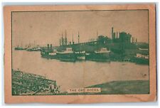 c1920 The Ore Docks Ships Boats Smokestacks Harbor Buffalo New York NY Postcard picture