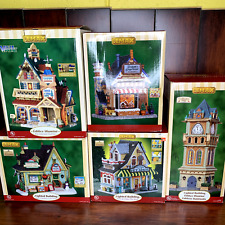 Lot of 5 Lemax Buildings Christmas Bakery Big Mountain Clock Kip's READ picture