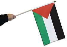 Palestine Palestinian Large Hand Waving Flag With Wooden Pole Stick 18x 12 inch picture