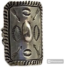 Amazing Navajo Tribal Arrow Design Rectangular Sterling Silver Ringsz4.25 picture