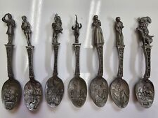 1979 Franklin Mint Disney Brothers Grimm Pewter Fairy Tale Spoon SET OF 7 picture