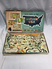 Chas Wm Doepke VTG 1950s Wooden Block Maps Toy Let's Take A Trip Within USA 1957 picture