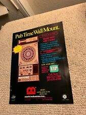 11- 8 1/4” Pub Time wall mount Dart Board Merit 1988 arcade game AD FLYER picture