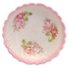 Vintage Bavarian Floral Berry Bowl Pink Roses 4.5” picture
