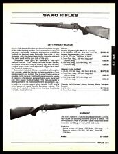 1995 SAKO Left-handed Hunter Lightweight & Deluxe Varmint Rifle Vintage Print AD picture