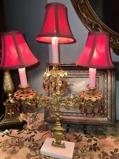 Antique Bronze Brass Paul and Virginia Bronze Girandole Candelabra Electric Lamp picture