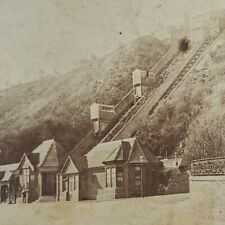 England Folkstone Leas Lift Kent Funicular Railway Elevator Stereoview E249 picture