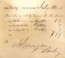 N.Y. Central R.R. Bonds ledger sheet signed by J. Pierpont Morgan - Very Early S picture
