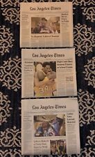 2000, 2001, 2002 Los Angeles Lakers NBA Champions Newspaper Lot.  Kobe Bryant picture