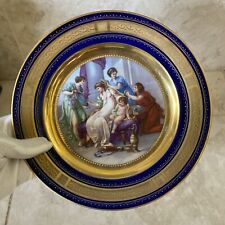 Antique Royal Vienna Cobalt Blue And Gold Portrait Plate Beautiful Women picture