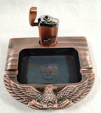 Copper Tone Finish Ashtray & Lighter, Eagle Image, Butane picture