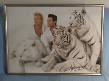 2001 SIEGFRIED AND ROY LITHO/POSTER ~ With White Tigers~ Framed picture