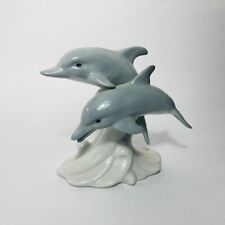 Vtg Otagiri Porcelain Jumping Dolphins Figurine Japan 4 1/4