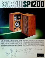 Sansui SP1200 Multi Direction Speaker System Ad Sheet 1970s picture