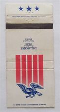 DELAWARE POPULATION 592.225, STATE CAPITOL DOVER MATCHBOOK COVER picture