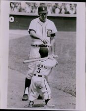LG871 1970 Original Photo DICK MCAULIFFE Detroit Tigers Baseball Little Boy Bat picture