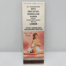 Vintage Girlie Matchcover Fort Worth TX 1975 RMS Marva Club picture
