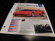 1990+ Lamborghini Diablo Spec Sheet Brochure Photo Poster  picture