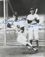 MICKEY MANTLE & BILL DICKEY BASEBALL PLAYERS AUTOGRAPHED 8X10 PHOTO REPRINT picture