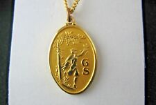 NEW 24K G.P. NECKLACE, Running Khaki Girl Scout RARE w/Bloomers 1930 GIFT Museum picture