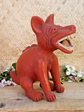 Pre Columbian Style Dog Figure Fierce Red Clay Handmade Jalisco Mexican Folk Art picture