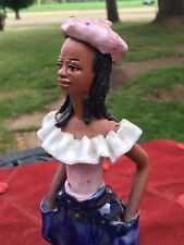 FABULOUS RARE Jamaica Frazer’s Ceramic Jamaican Afro Lady Figurine Statue picture