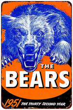 1951 Chicago Bears Football Media Guide Cover - Reproduction Metal Sign picture