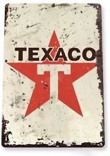 TEXACO TIN SIGN GAS OIL REFINING STATION SERVICE TEXAS RUSTIC DALLAS FREE AIR picture
