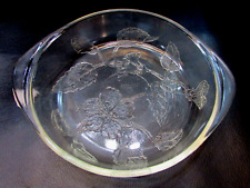 Old Sears Roebuck Ovenware McKee Clear Glass Hibiscus Small Pie Plate Bake Dish picture
