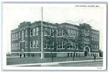 Pulaski Wisconsin WI High School Building Exterior Trees Scene c1940's Vintage picture