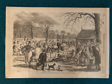 Illustrated London News Print 1857 Ice Skating in Hyde Park picture