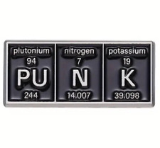 Punk Chemistry Periodic Table Enamel Lapel Pin Pinback Rock N Roll Accessory picture