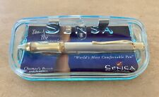 NEW WITH CASE Sensa Designer Ballpoint Pen Silver & Gold Made in USA picture