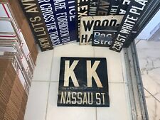 PRIMITIVE NY NYC SUBWAY ROLL SIGN BMT KK NASSAU STREET FINANCIAL STOCK EXCHANGE picture