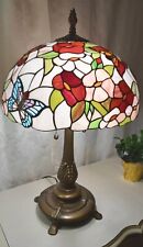 Dale Tiffany Stained Glass Butterfly Floral Table Lamp 27