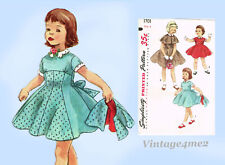 Simplicity 1701: 1950s Sweet Toddler Girls Dress Size 6 Vintage Sewing Pattern picture