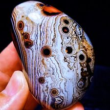 TOP 99G Natural Polished Silk Banded Agate Lace Agate Crystal Madagascar  L1573 picture